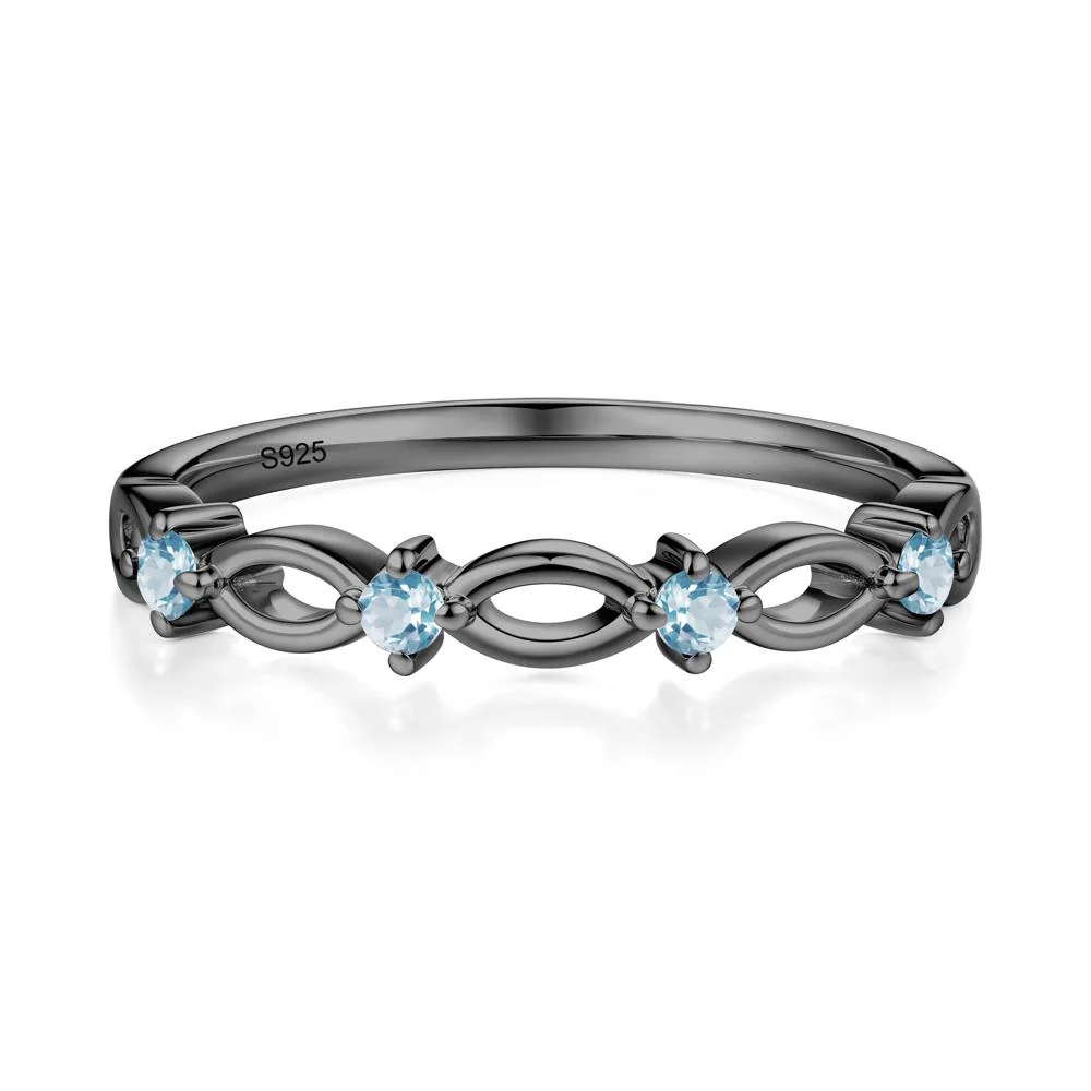 Marquise Swiss Blue Topaz Stackable Ring - Image 4