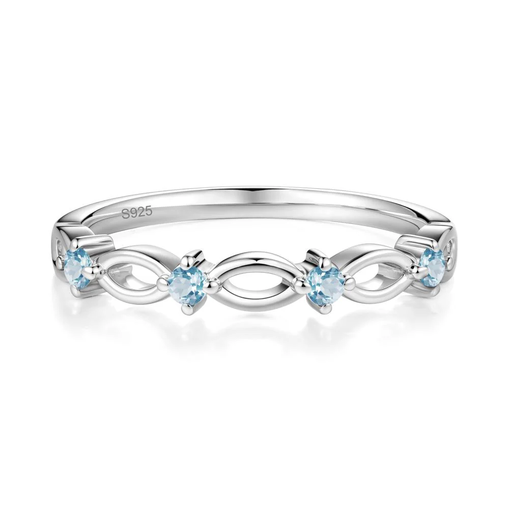 Marquise Swiss Blue Topaz Stackable Ring - Image 7