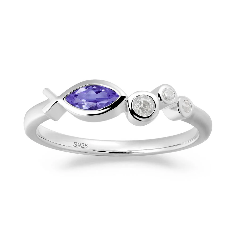 Marquise Tanzanite Ichthys Ring - Image 7