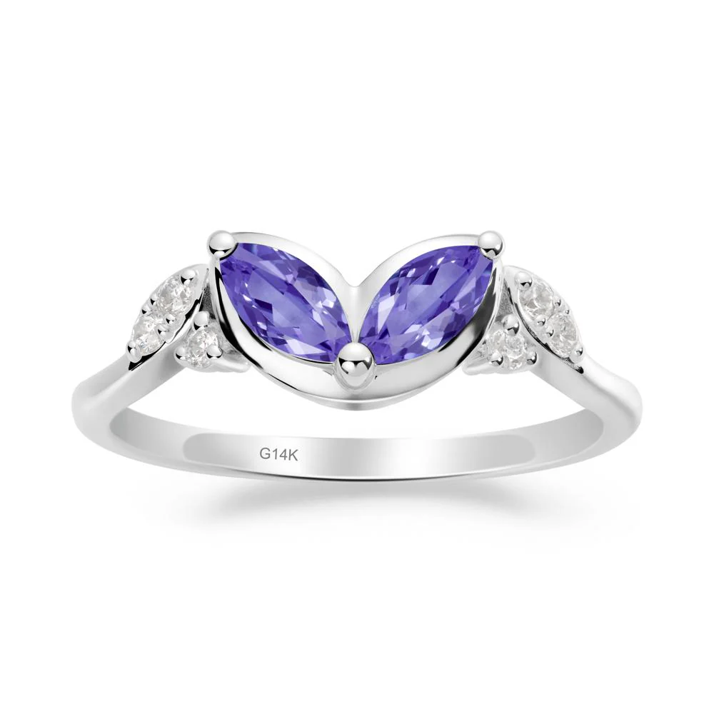 Marquise Tanzanite Leaf Ring