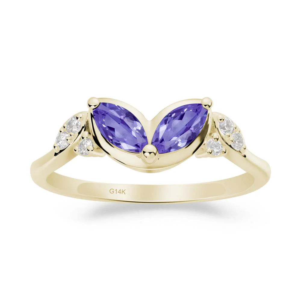 Marquise Tanzanite Leaf Ring - Image 6