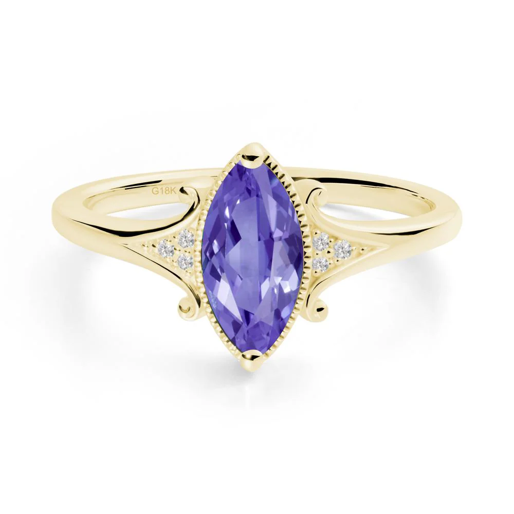 Marquise Tanzanite Milgrain Halo Ring - Image 5