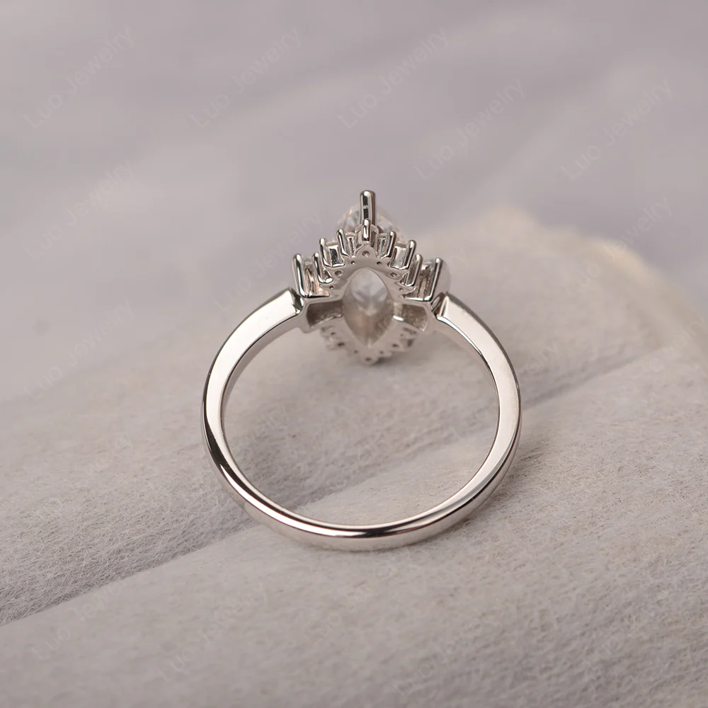 Marquise White Topaz Ring with Baguettes - Image 3