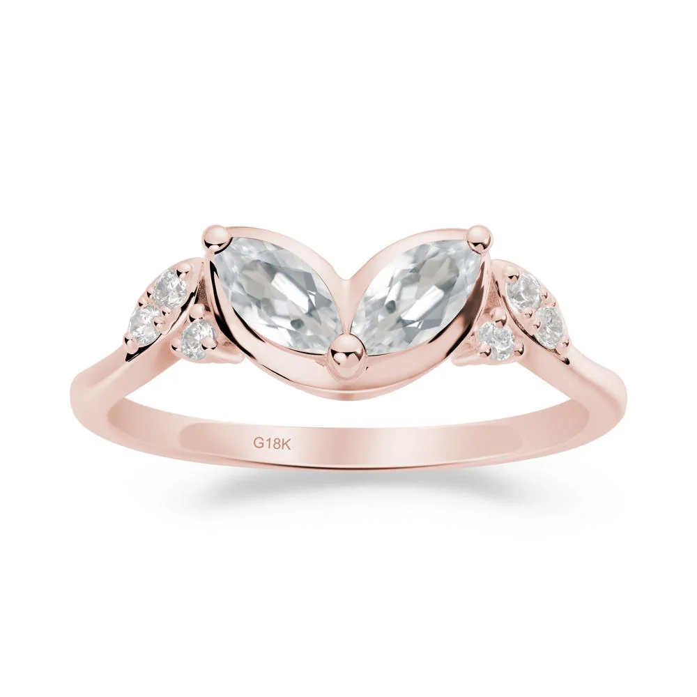 Marquise White Topaz Leaf Ring - Image 5