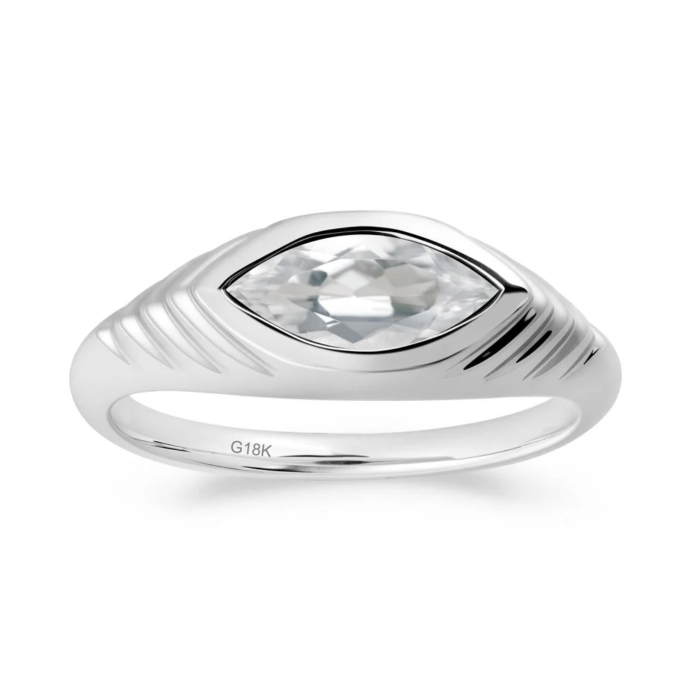 Marquise White Topaz Statement Eye Ring - Image 2