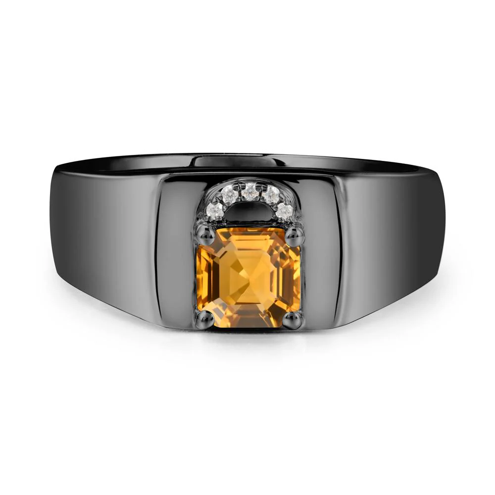 Men Citrine Ring with Lock Design - Image 7