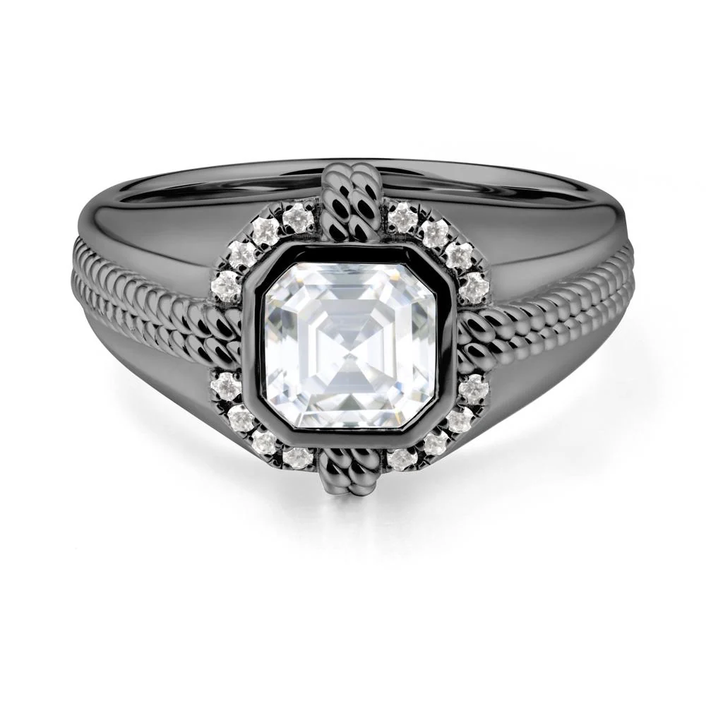 Men Moissanite Promise Ring with Twist Rope Design - Image 8