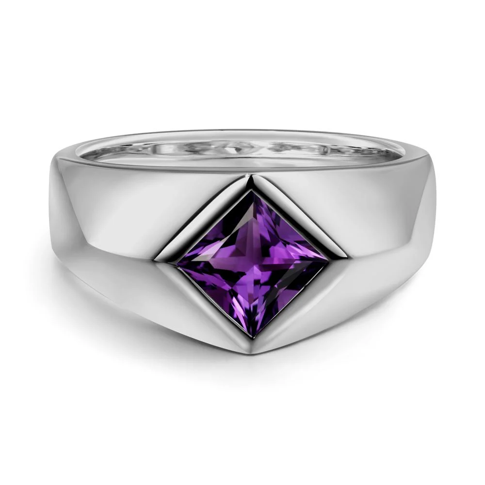 Men's Amethyst Kite Set Ring