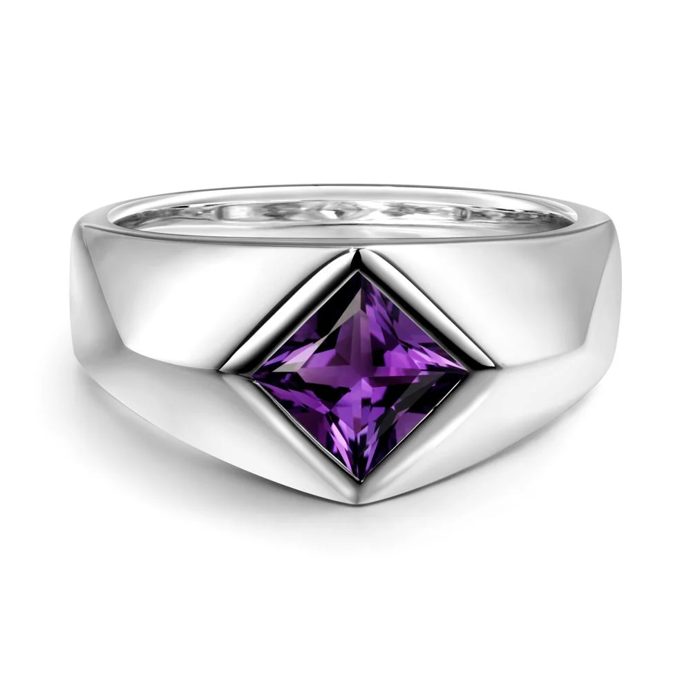 Men's Amethyst Kite Set Ring - Image 6