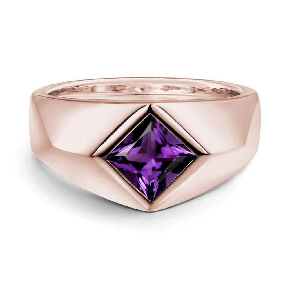 Men's Amethyst Kite Set Ring - Image 7