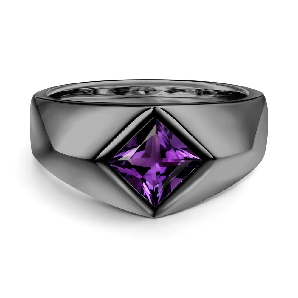 Men's Amethyst Kite Set Ring - Image 8