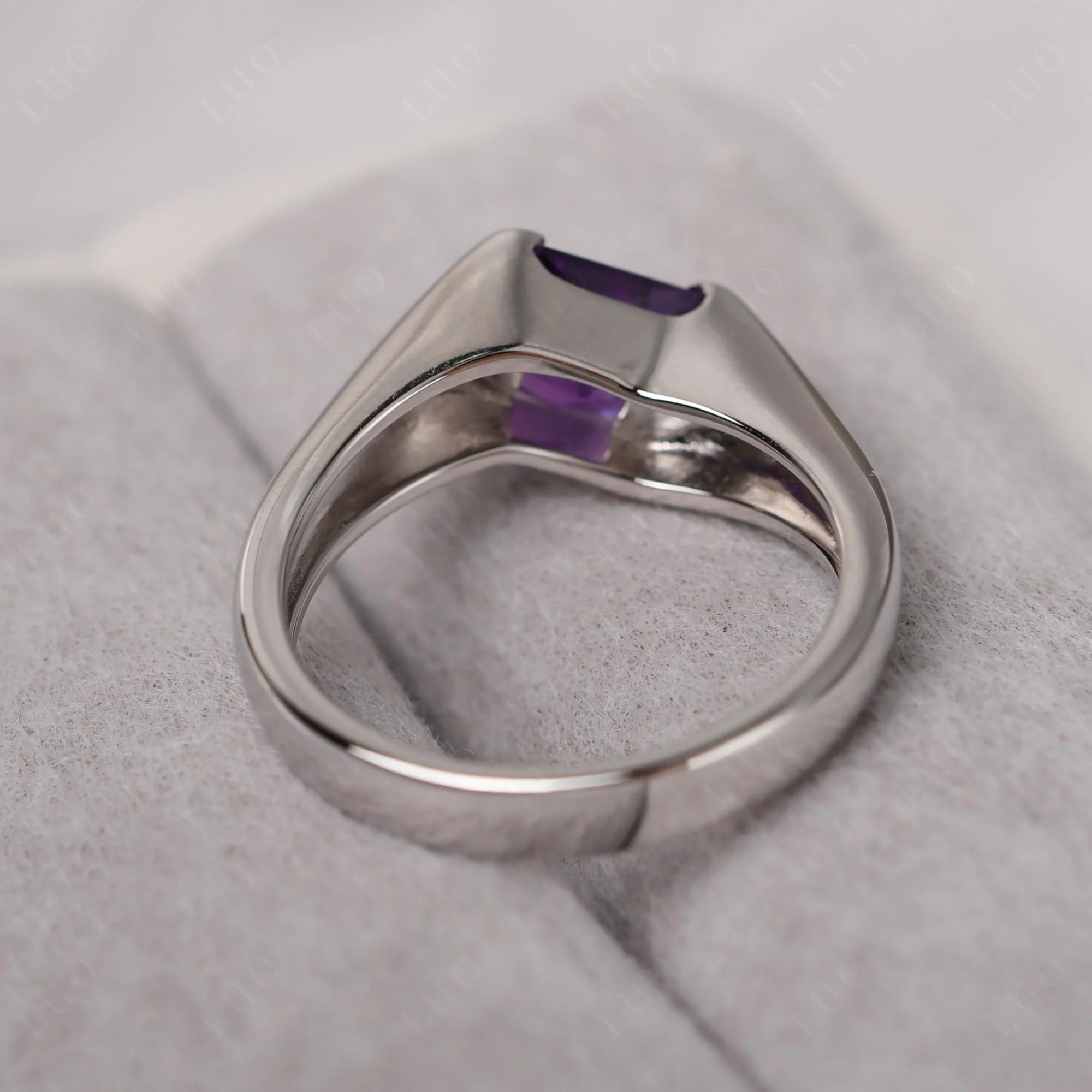 Amethyst Bypass Solitaire Engagement Ring - Image 13