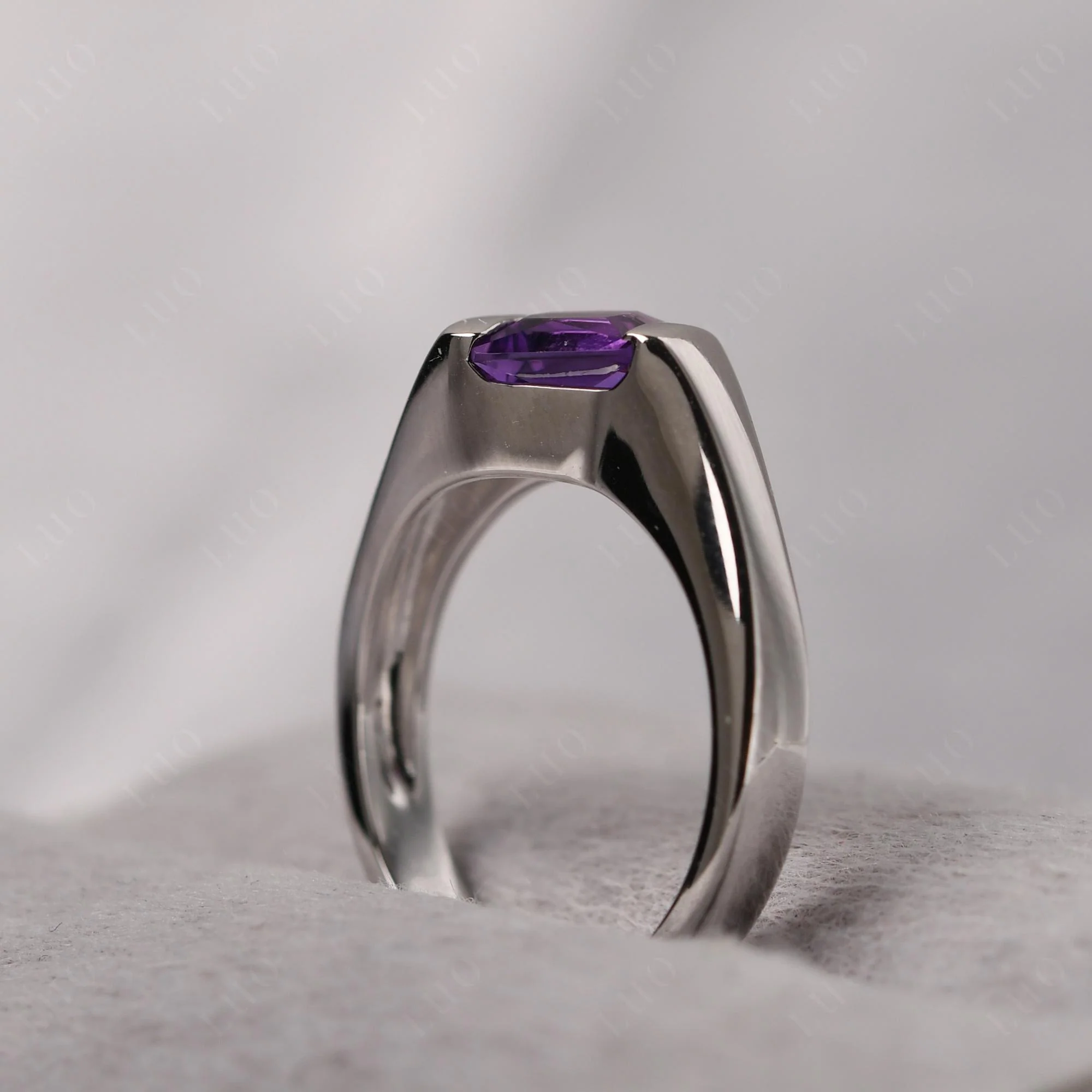 Amethyst Bypass Solitaire Engagement Ring - Image 14