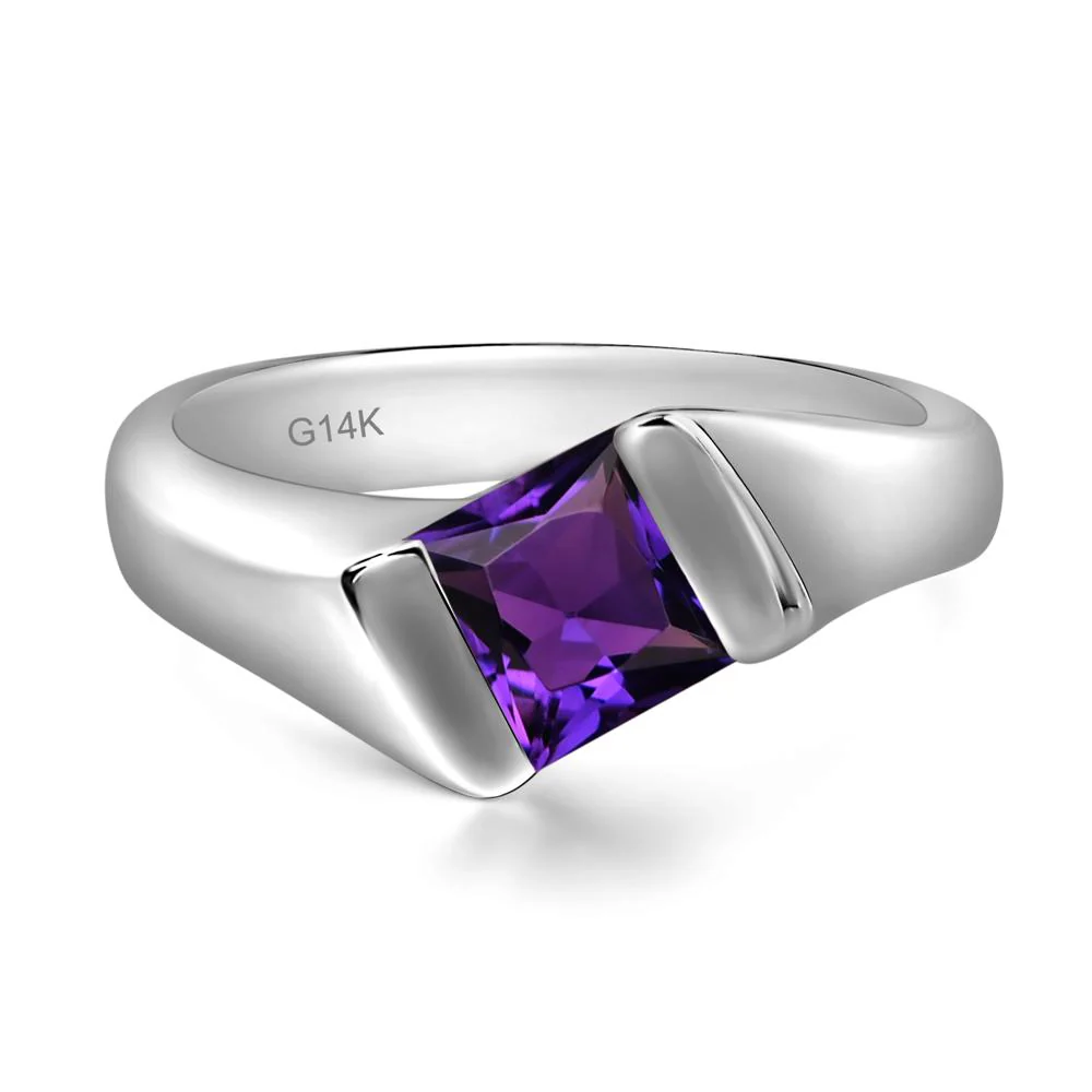 Amethyst Bypass Solitaire Engagement Ring - Image 4