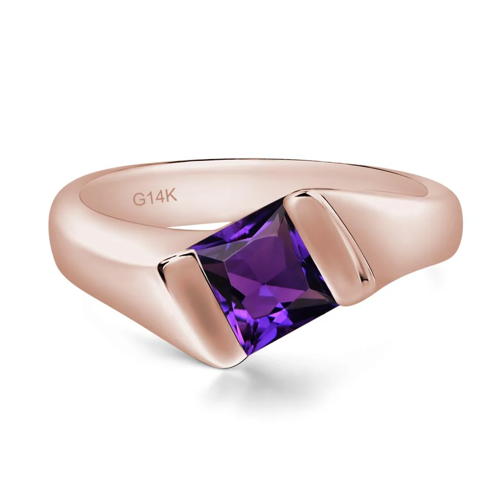 Amethyst Bypass Solitaire Engagement Ring - Image 5