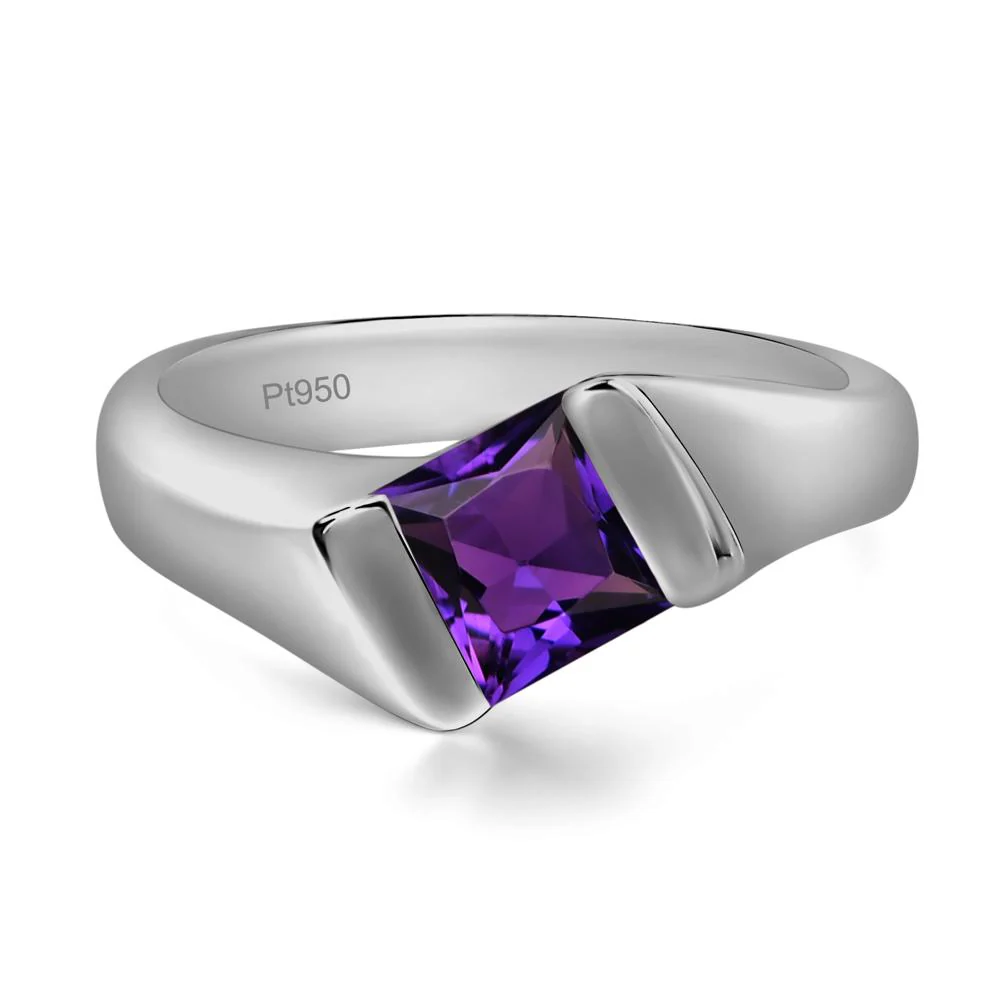Amethyst Bypass Solitaire Engagement Ring - Image 6