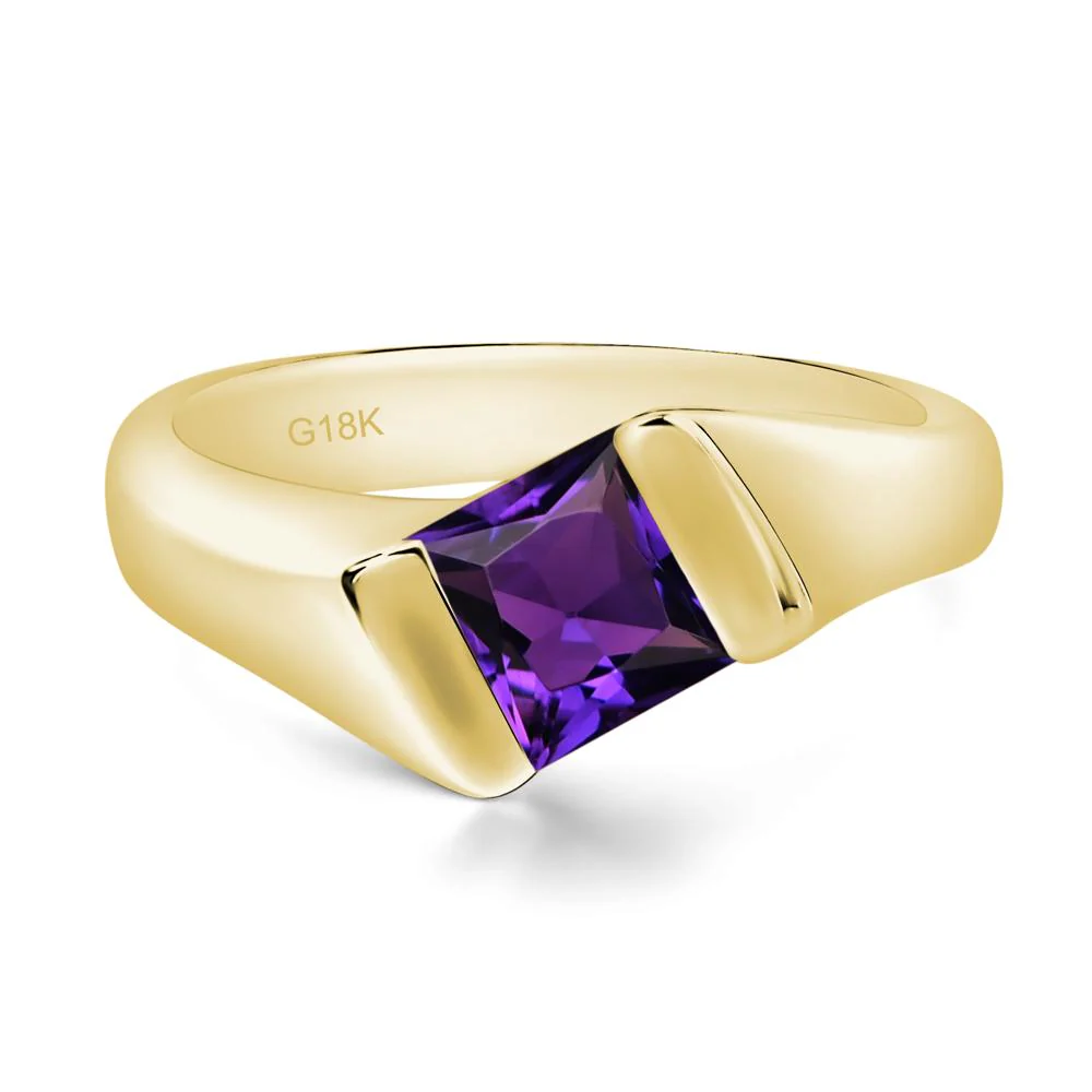 Amethyst Bypass Solitaire Engagement Ring - Image 8