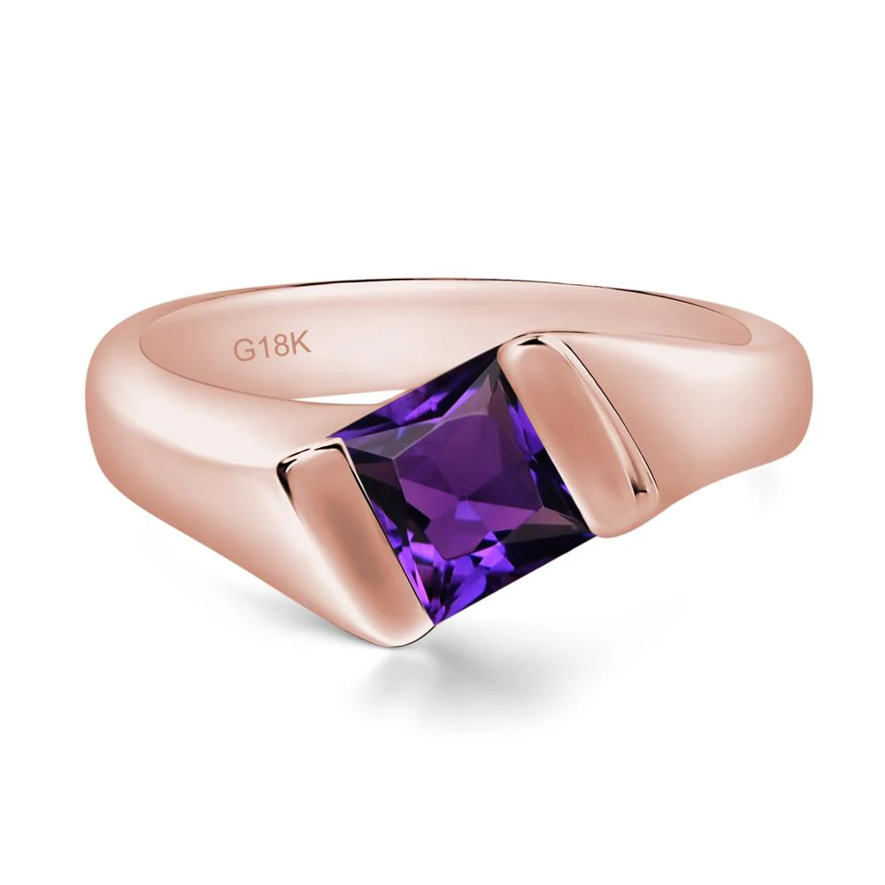 Amethyst Bypass Solitaire Engagement Ring - Image 9