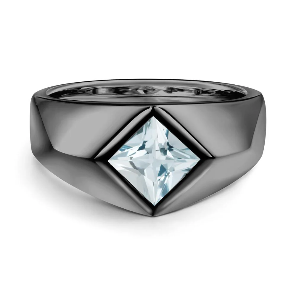 Men's Aquamarine Kite Set Ring