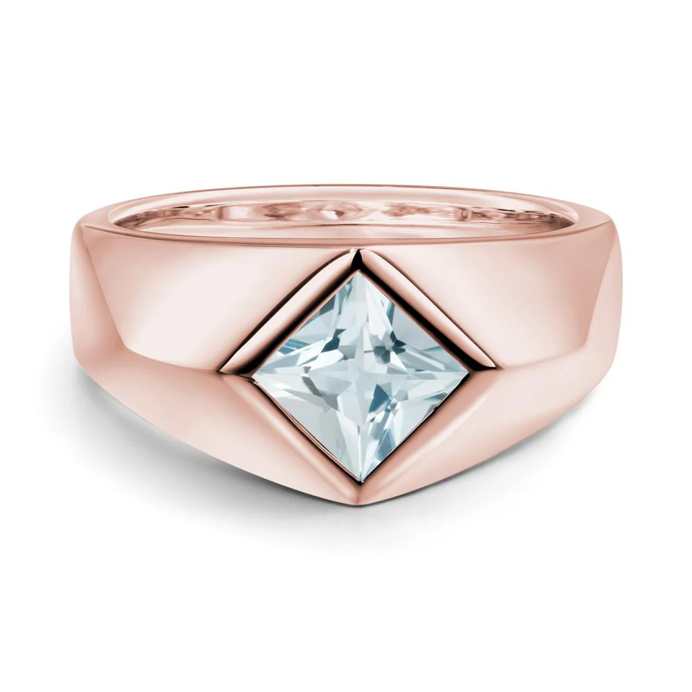 Men's Aquamarine Kite Set Ring - Image 2