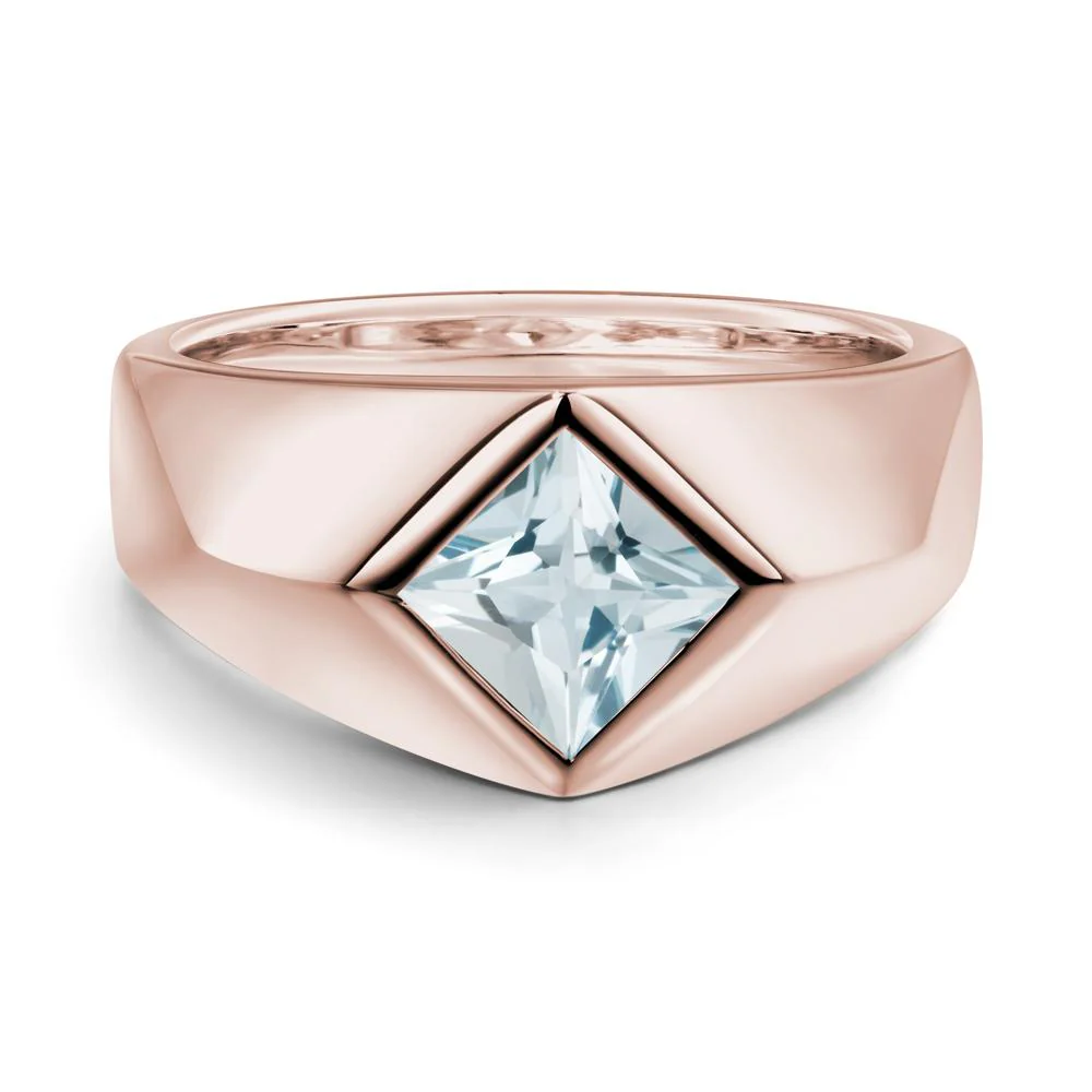 Men's Aquamarine Kite Set Ring - Image 3