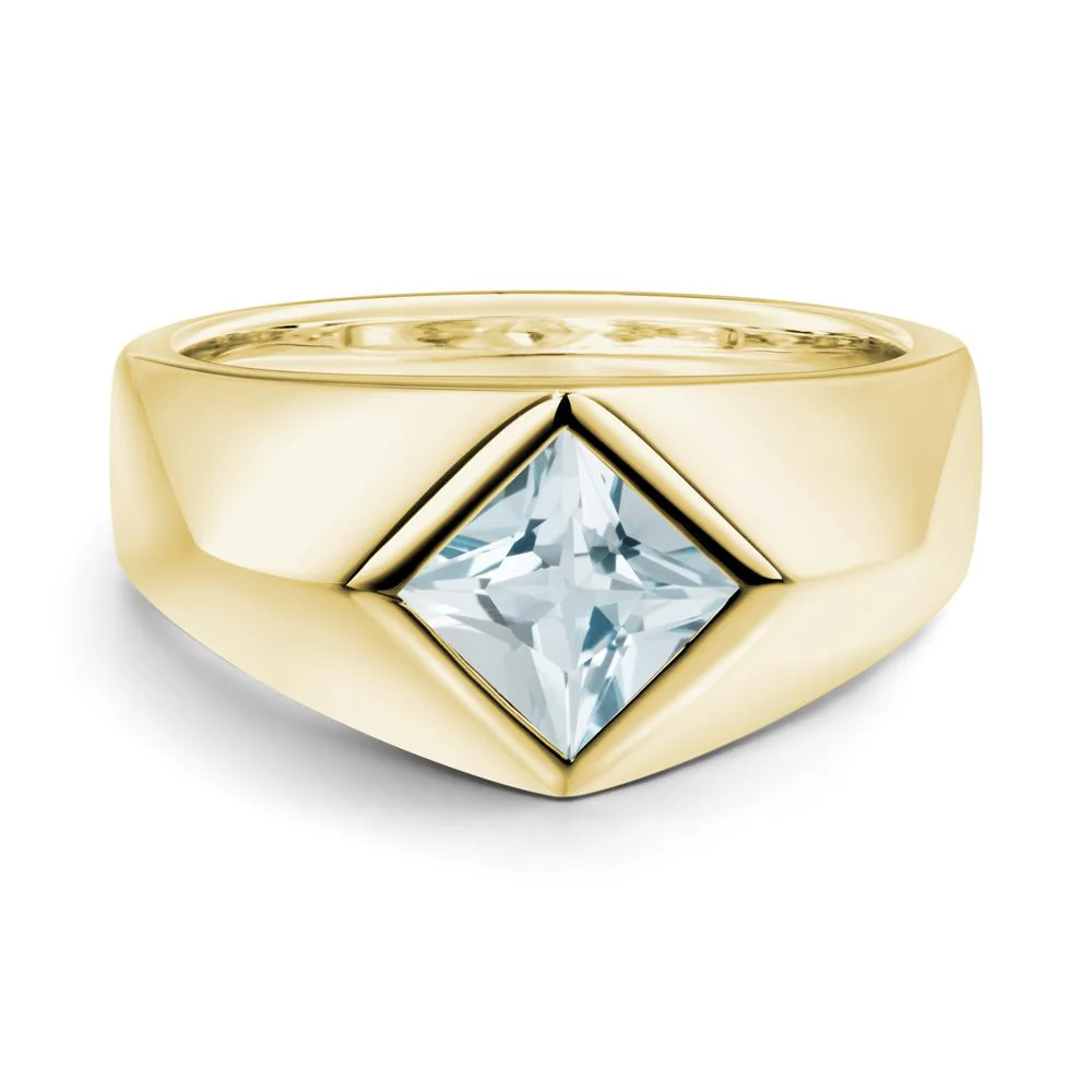 Men's Aquamarine Kite Set Ring - Image 6