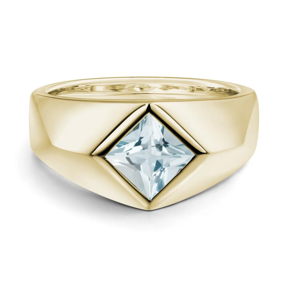 Men's Aquamarine Kite Set Ring - Image 8