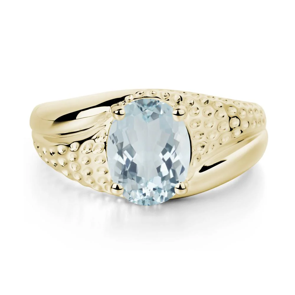 Rugged Oval Aquamarine Ring for Men - Image 5