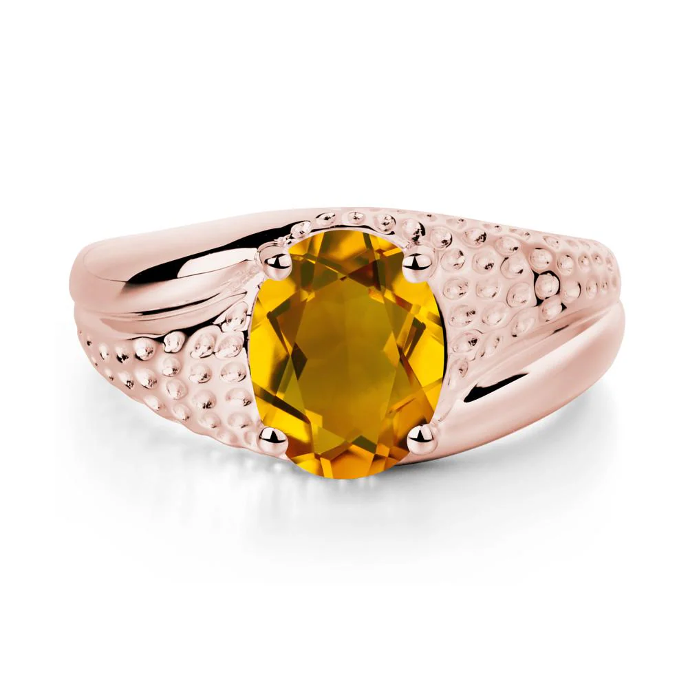 Rugged Oval Citrine Ring for Men - Image 9
