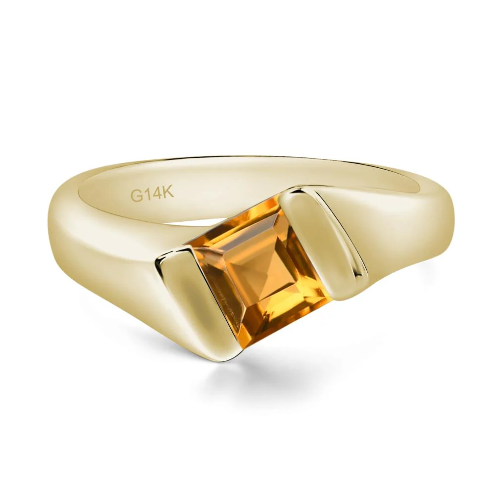 Simple Citrine Bypass Ring - Image 4