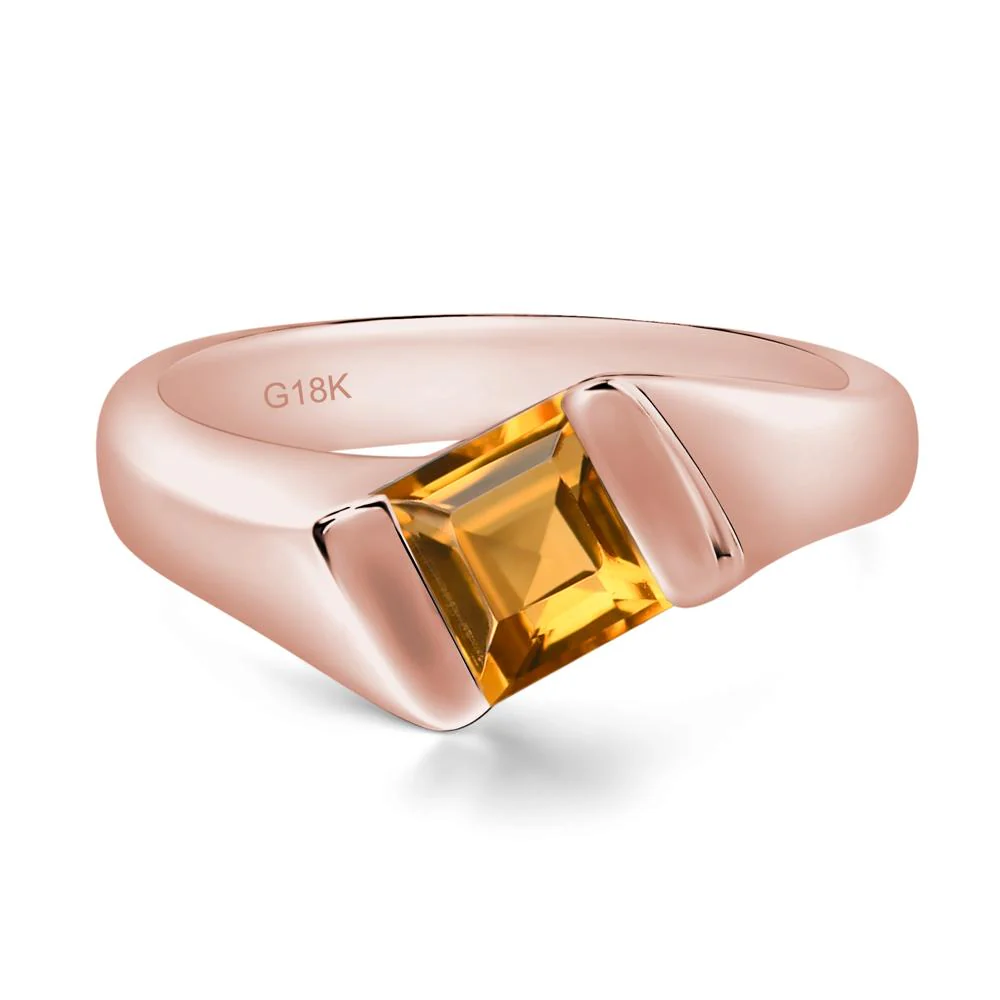 Simple Citrine Bypass Ring - Image 9