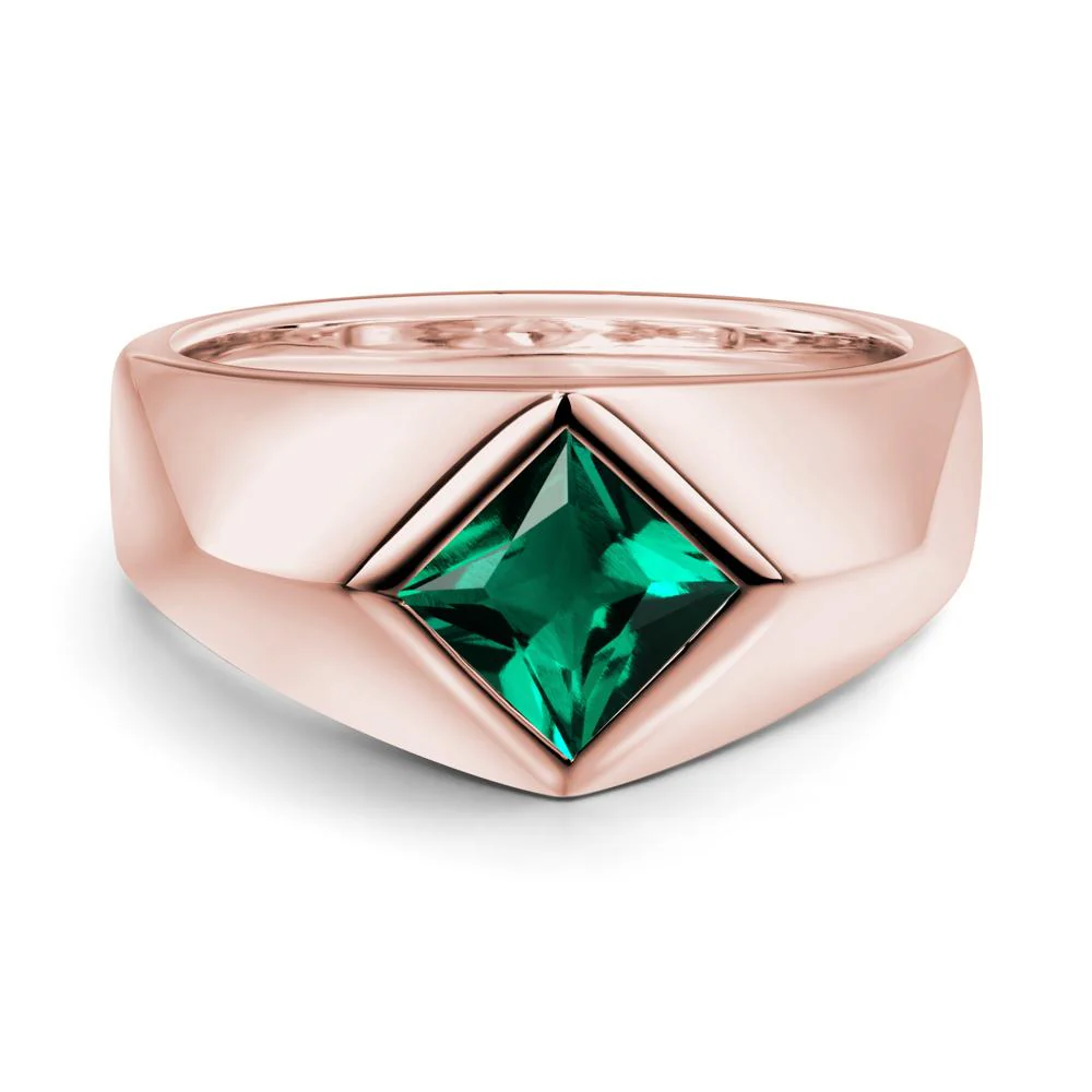 Men's Emerald Kite Set Ring - Image 4