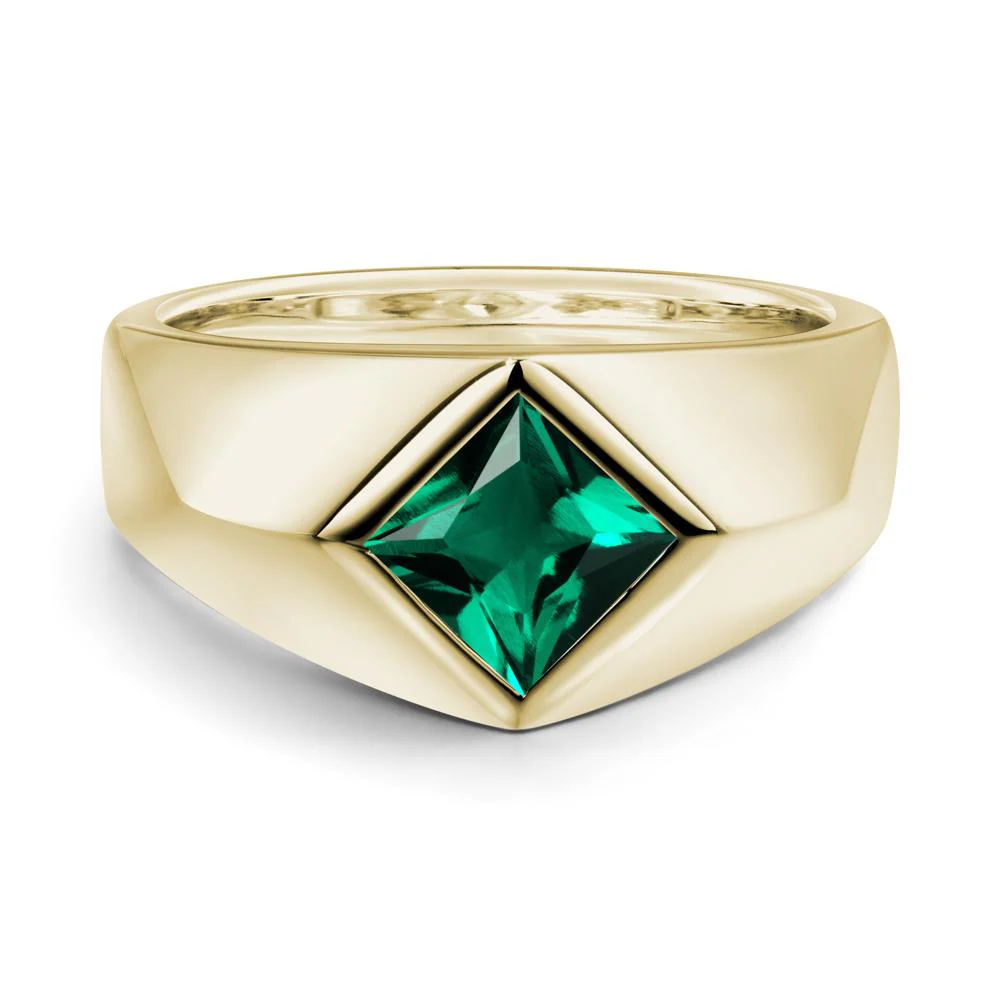 Men's Emerald Kite Set Ring - Image 5