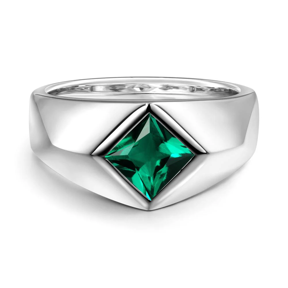Men's Emerald Kite Set Ring - Image 7