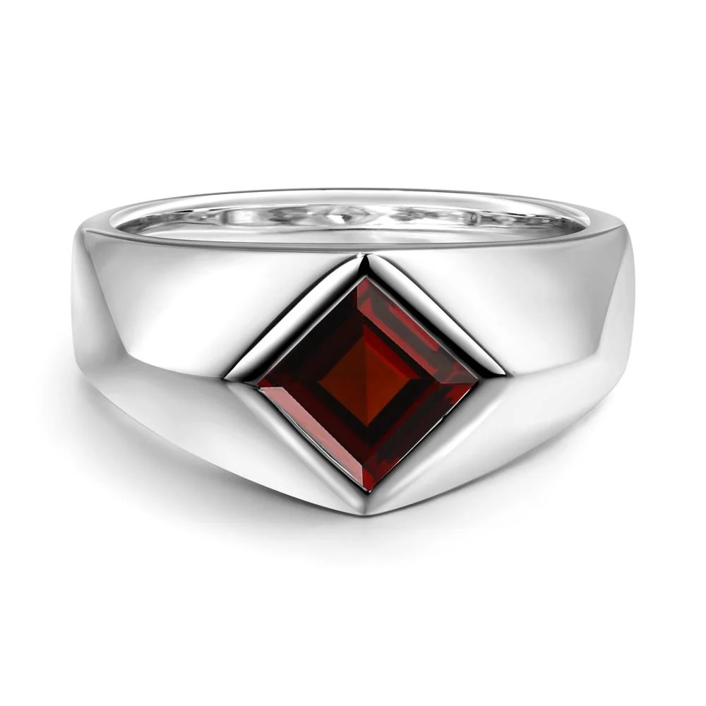 Men's Garnet Kite Set Ring