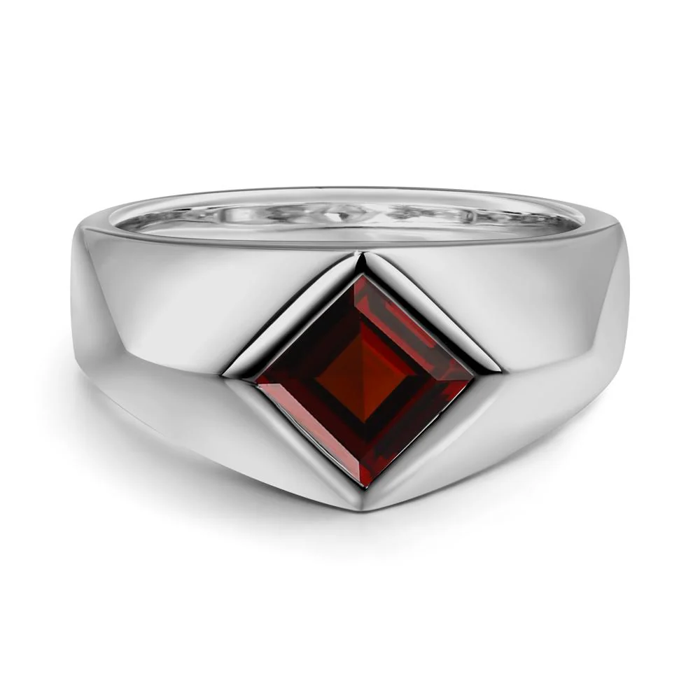 Men's Garnet Kite Set Ring - Image 7