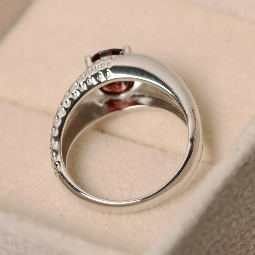 Rugged Oval Garnet Ring for Men - Image 12