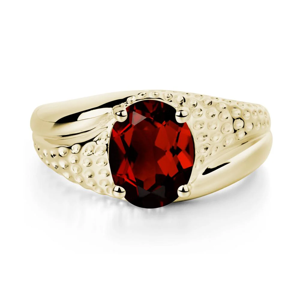 Rugged Oval Garnet Ring for Men - Image 5
