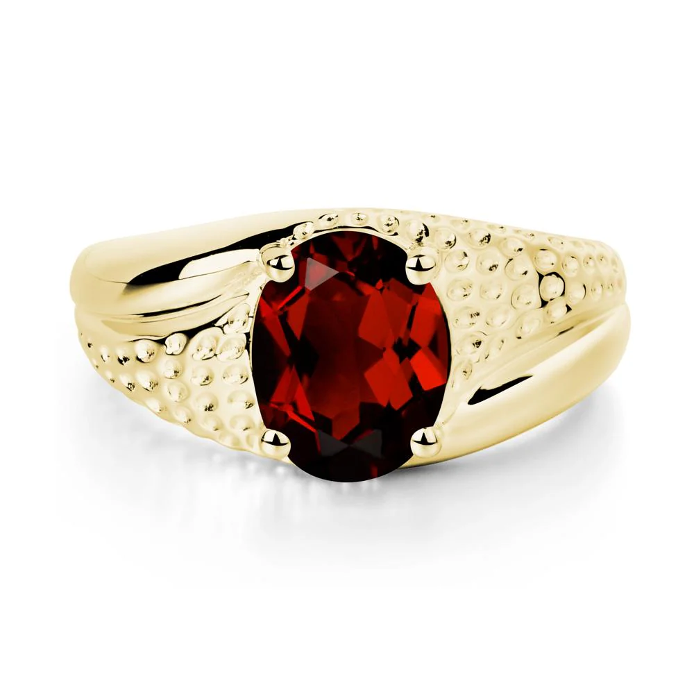 Rugged Oval Garnet Ring for Men - Image 8