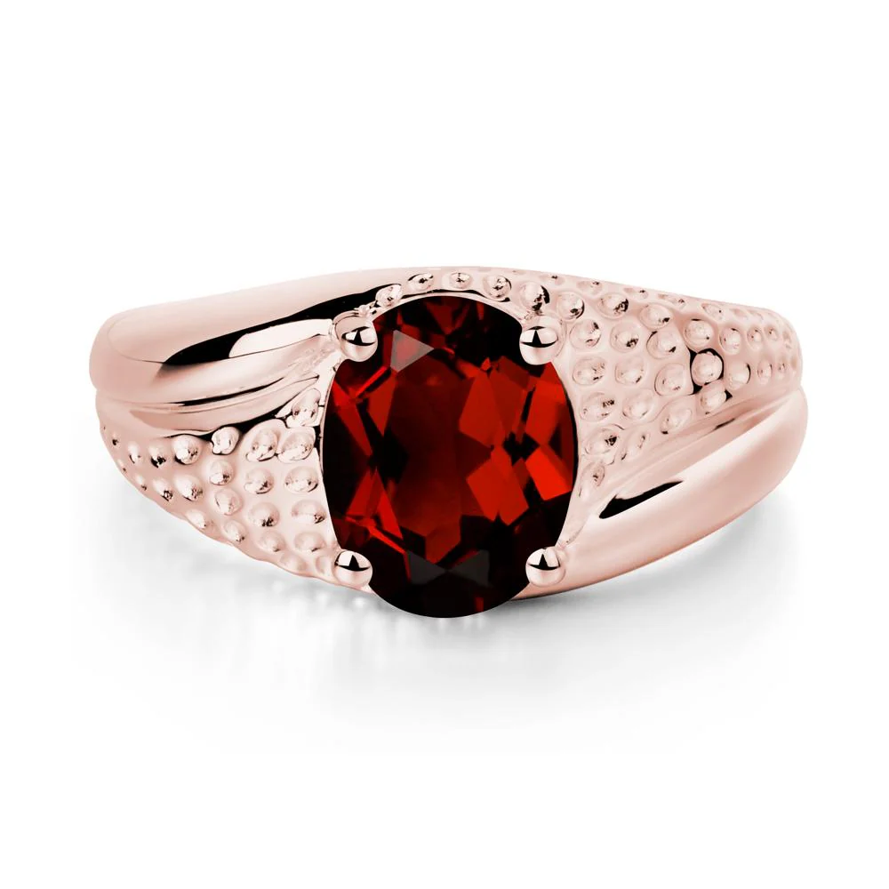Rugged Oval Garnet Ring for Men - Image 9