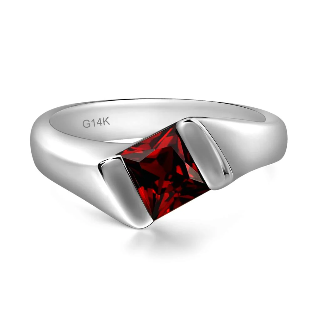 Unisex Garnet Bypass Solitaire Ring - Image 3