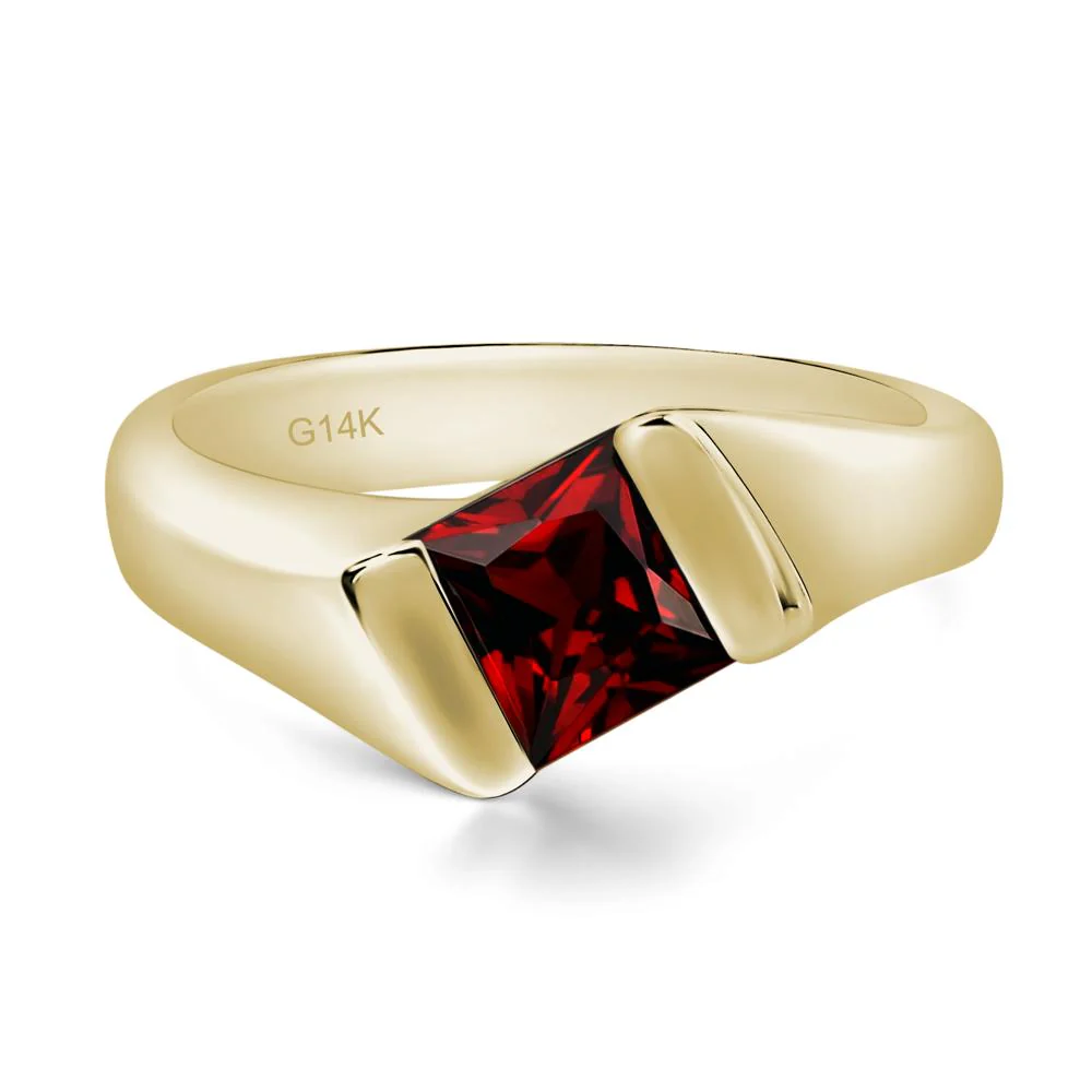 Unisex Garnet Bypass Solitaire Ring - Image 4