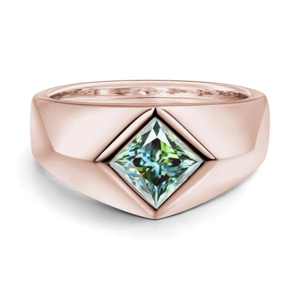 Men's Green Moissanite Kite Set Ring - Image 3