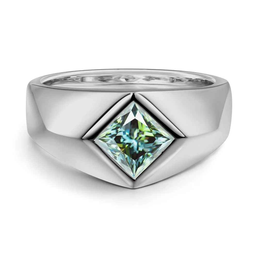 Men's Green Moissanite Kite Set Ring - Image 6
