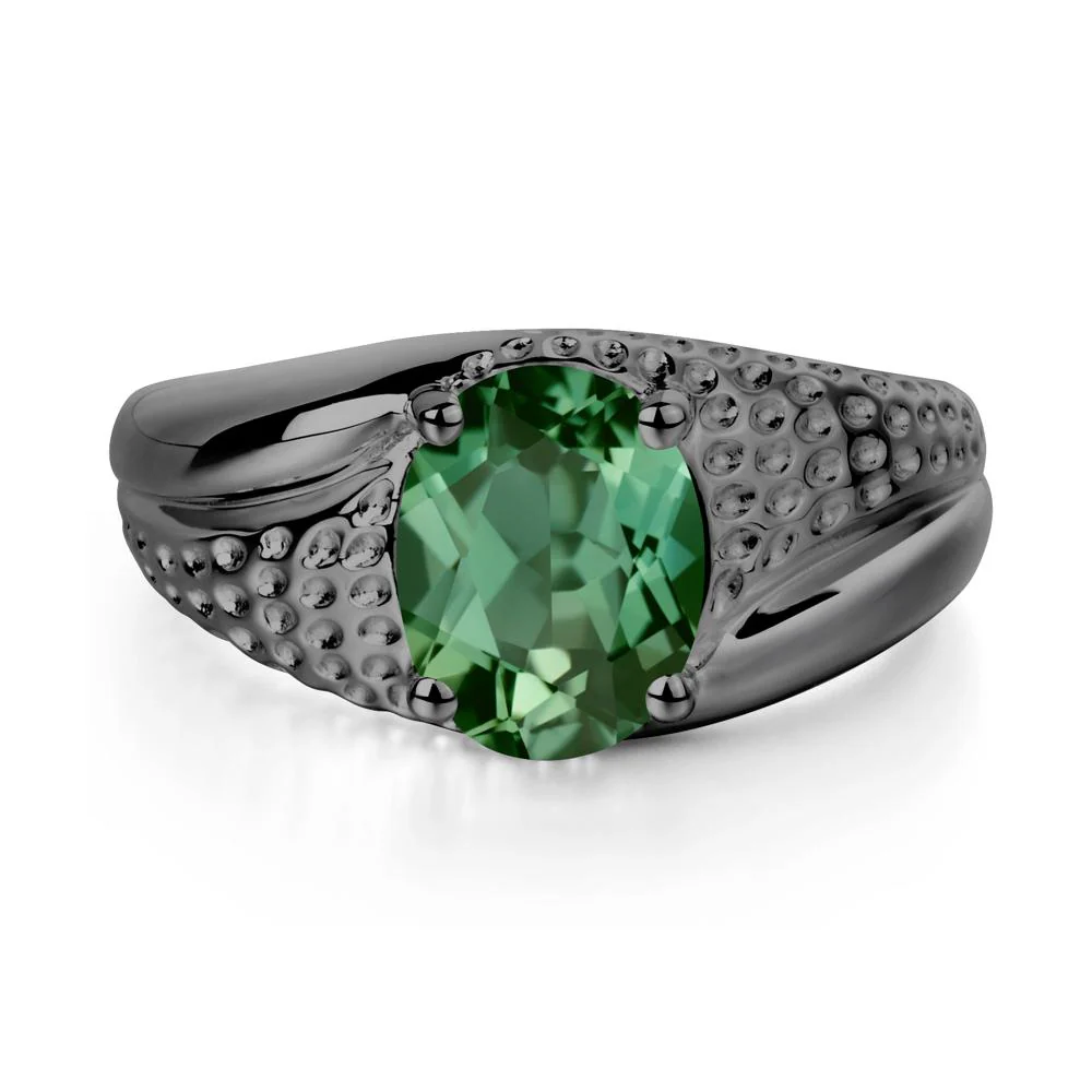 Rugged Oval Green Sapphire Ring for Men - Image 2