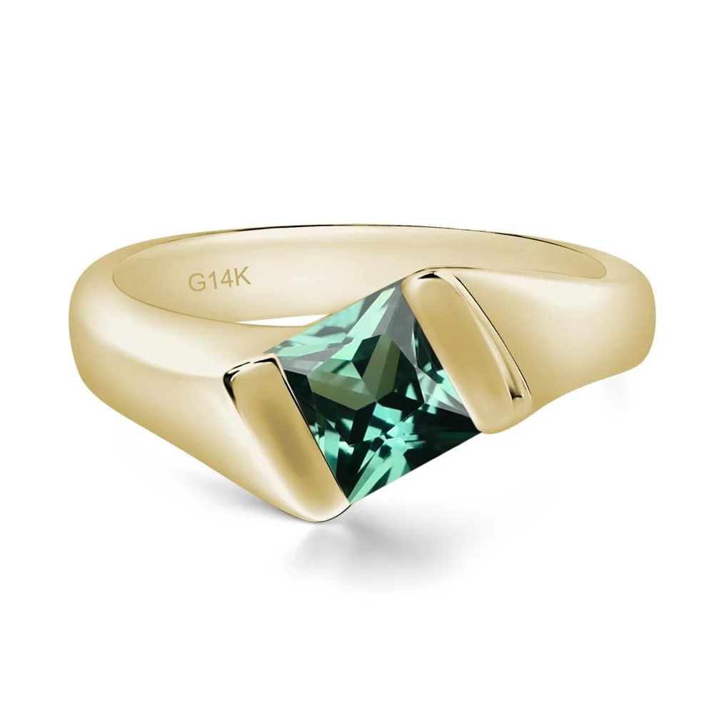Simple Green Sapphire Bypass Ring - Image 4