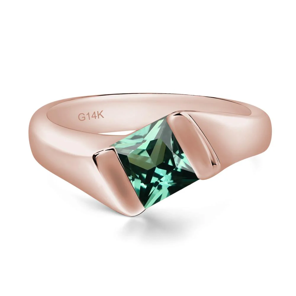 Simple Green Sapphire Bypass Ring - Image 5