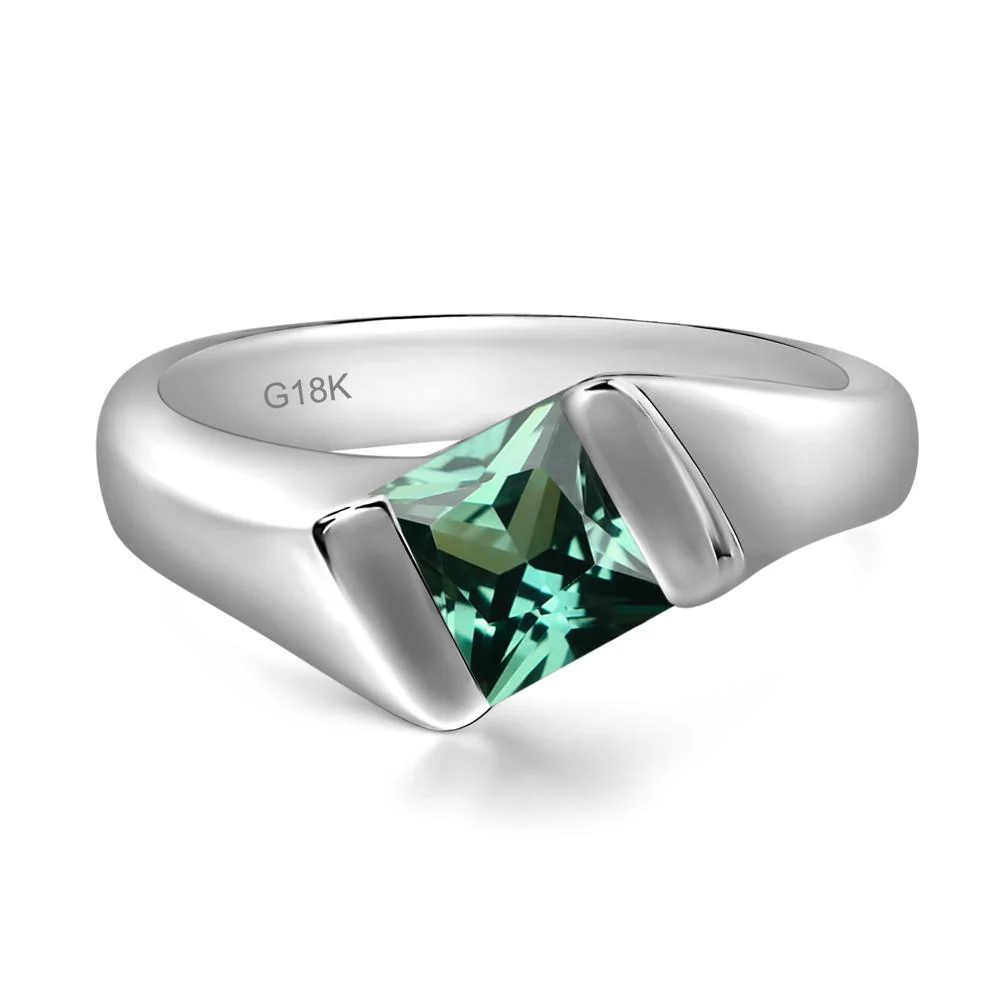 Simple Green Sapphire Bypass Ring - Image 7