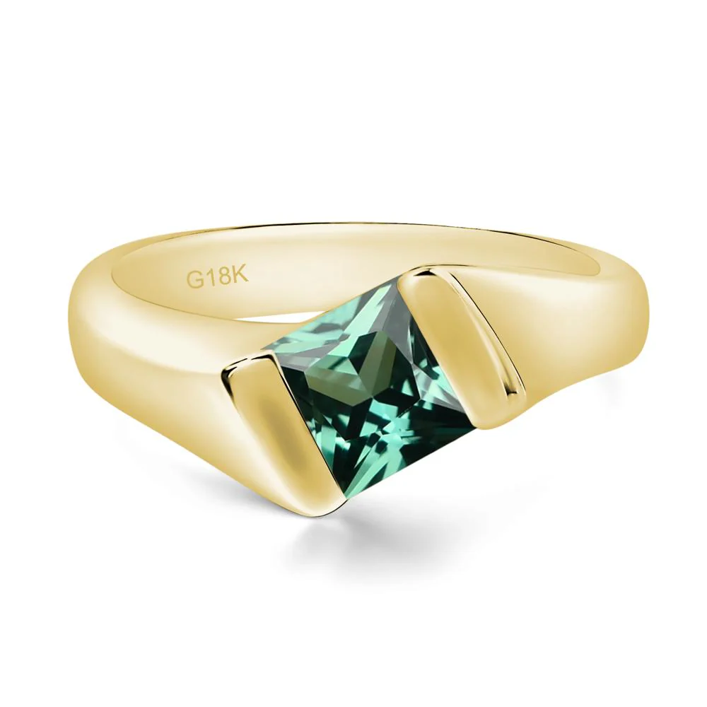 Simple Green Sapphire Bypass Ring - Image 8