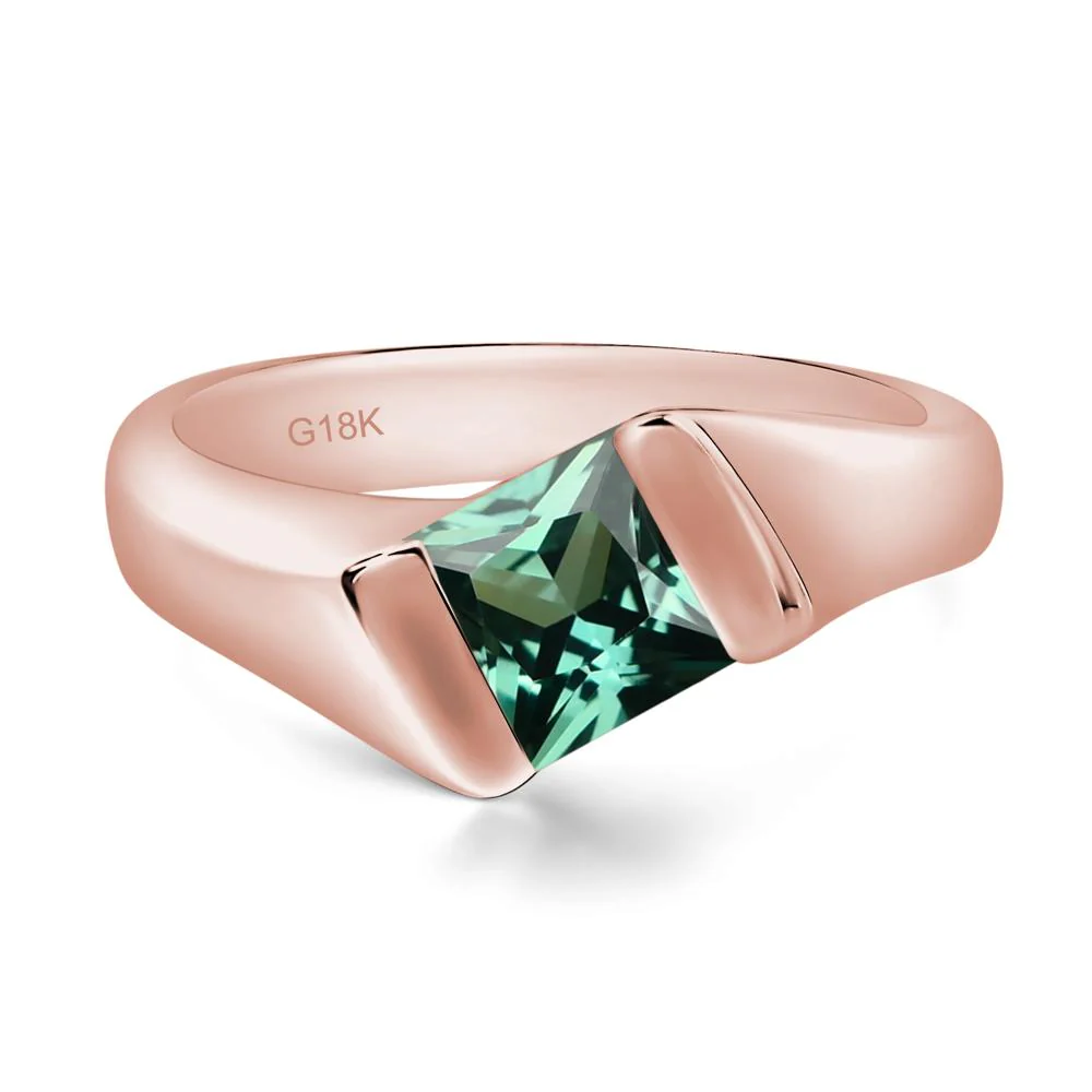 Simple Green Sapphire Bypass Ring - Image 9